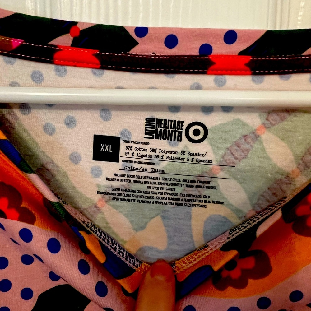 Latino Heritage Month For Target Ruched Sides Funky Print Midi Dress In Size XXL